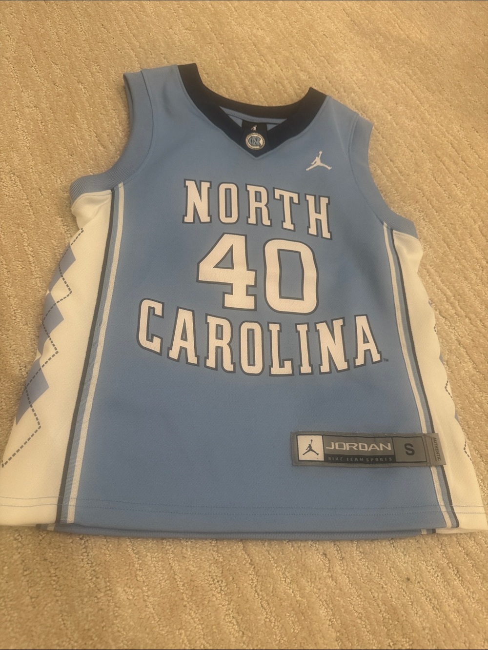 Jordan Kids North Carolina #40 Basketball Jersey - Light Blue & White